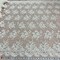 1 Yard Exquisite Ivory Silver Beaded Corded Bridal Lace Fabric on Net Mesh 51 inch Width